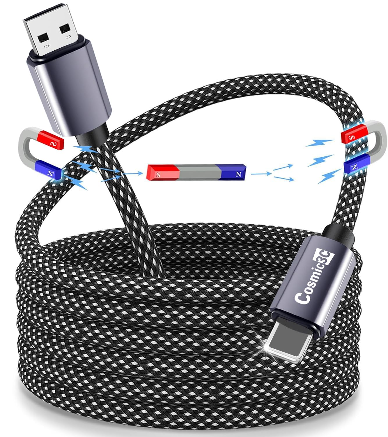 Amazon.co.jp: 磁気吸着自動収納USB-A to ライトニング ケーブル QC/PD
